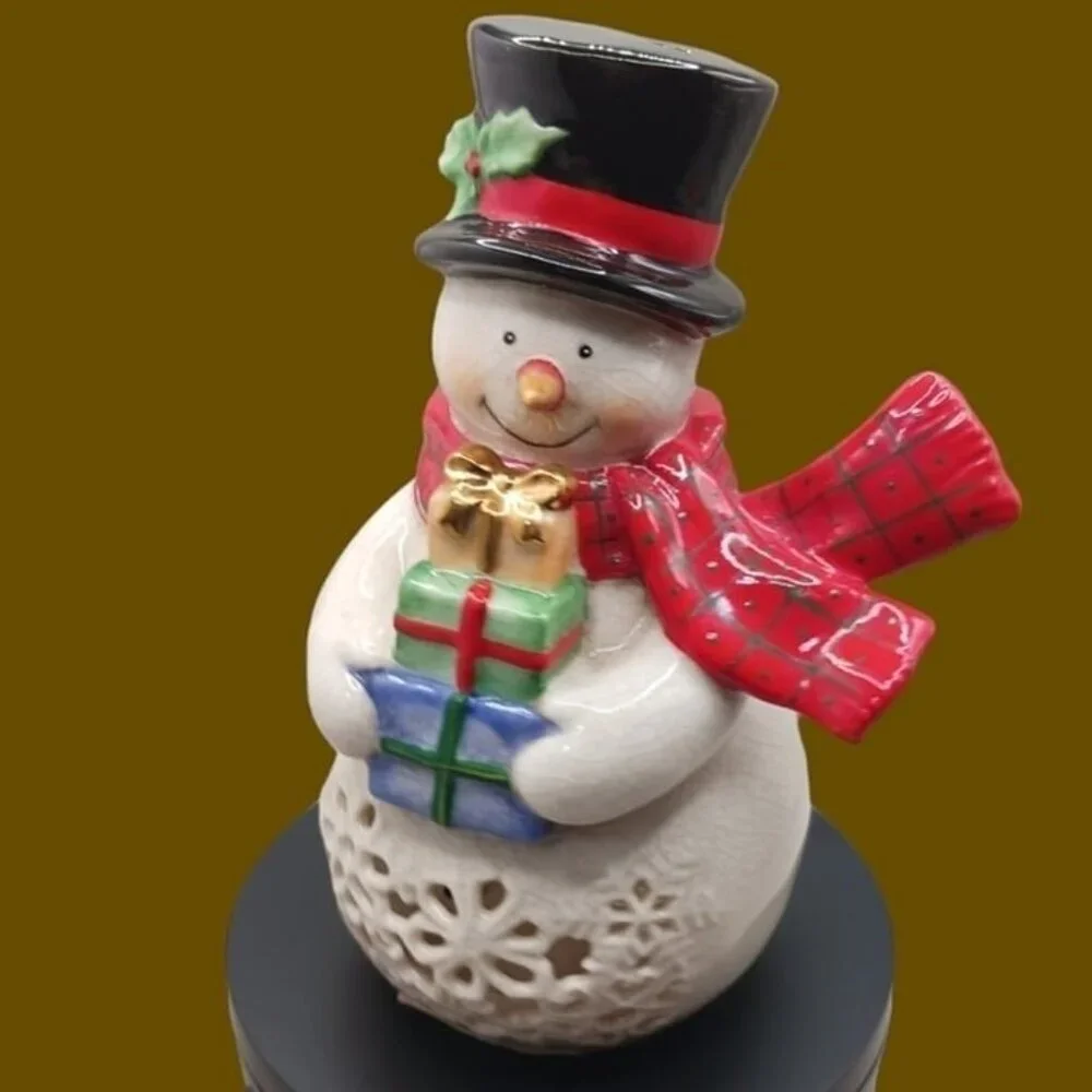 Department 56 snowman tealight candle holder